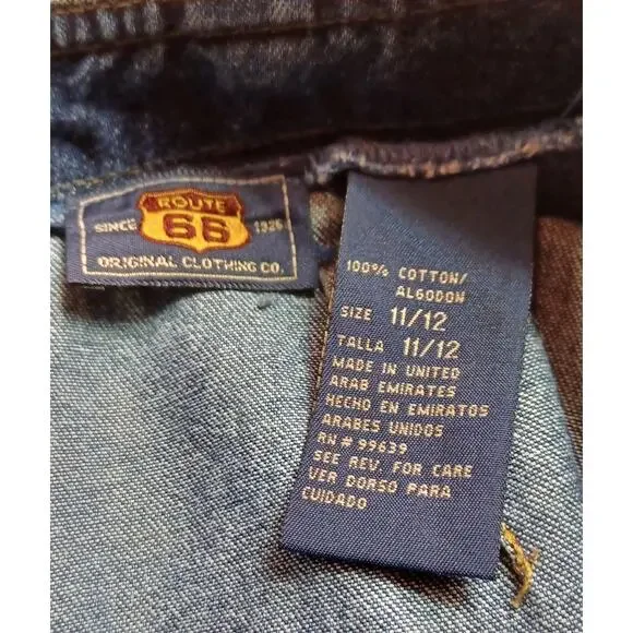 Vintage Route 66 Denim Mini Skirt with Floral Embroidery Size Small - Picture 6 of 7